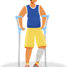 man with crutches illustration free download
