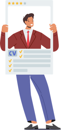 Man with CV  Illustration