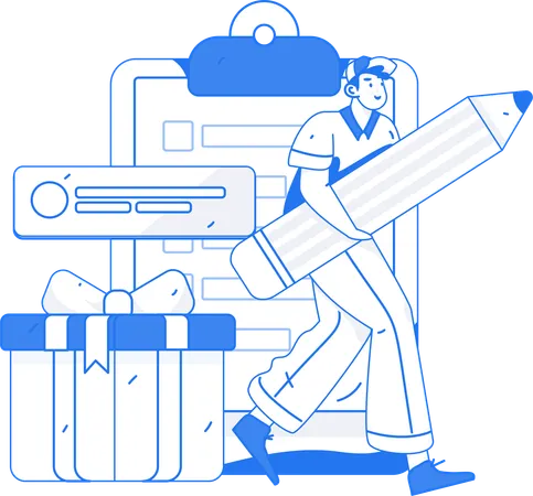 Man with Delivery list  Illustration