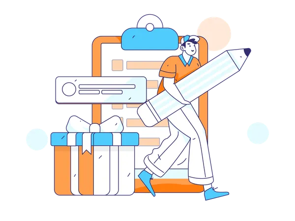 Man with Delivery list  Illustration