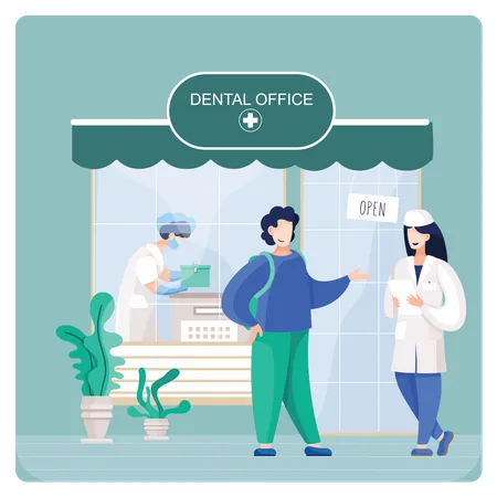 Man with Dentist appointment  Illustration