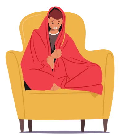 Loneliness Despair Frustration Life Problem Concept Young Depressed Upset Desperate Man Character Sit On Couch Covering With Blanket And Crying Depression Anxiety Cartoon Vector Illustration Illustration