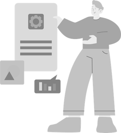 Man with Development & Thread  Illustration