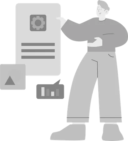 Man with Development & Thread  Illustration