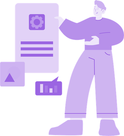 Man with Development & Thread  Illustration