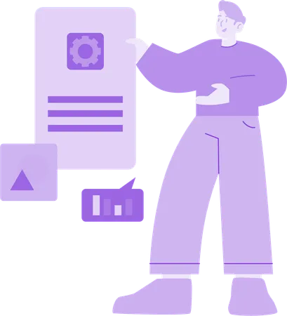 Man with Development & Thread  Illustration