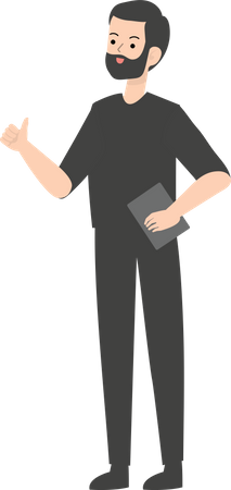 Man With Diary  Illustration