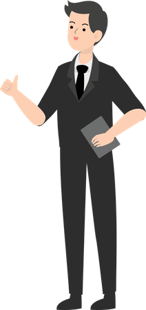 Man With Diary  Illustration