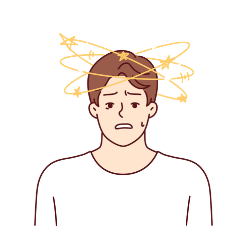 Man with dizziness  Illustration