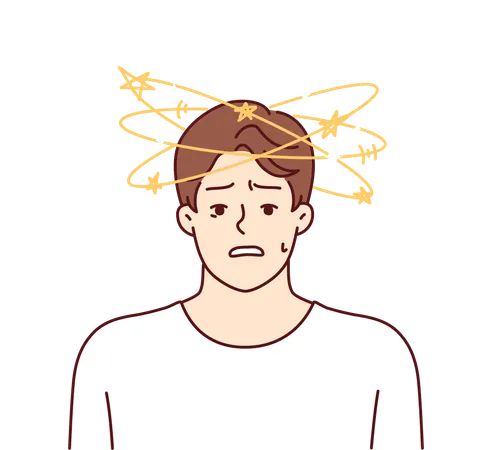 Man with dizziness  Illustration