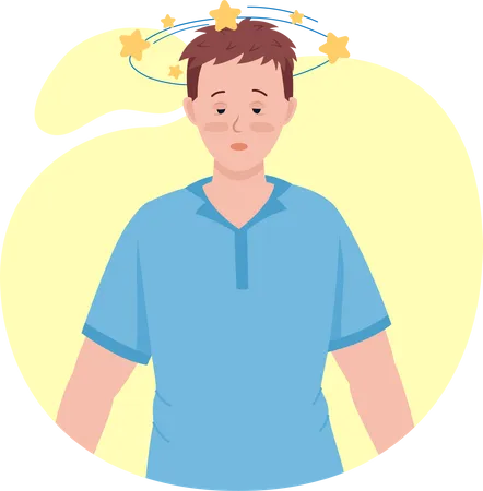 Man with dizziness  Illustration