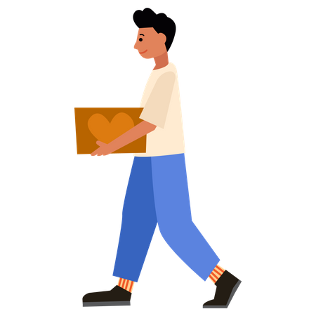 Man with donation box  Illustration