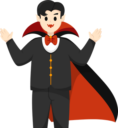 Man with Dracula Costume Illustration