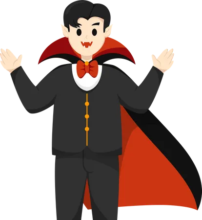Man with Dracula Costume Illustration