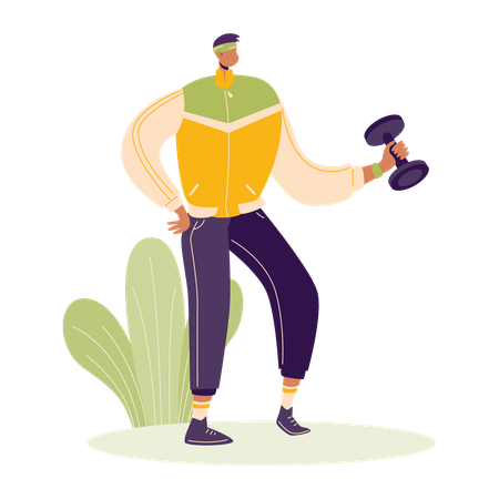 Man With Dumbbells  Illustration