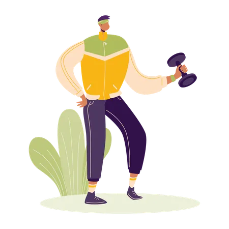 Man With Dumbbells  Illustration