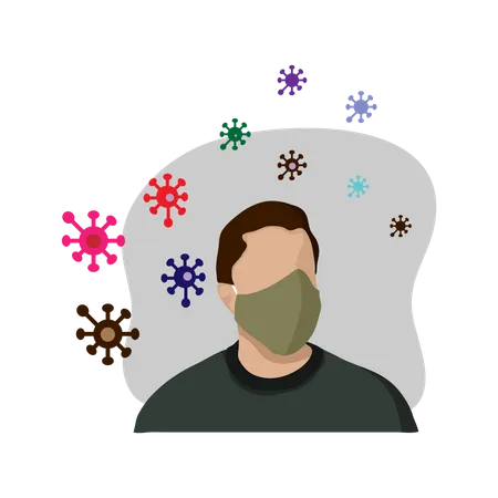 Man with facemask  Illustration