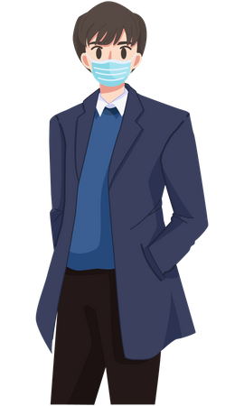 Man with facemask Illustration