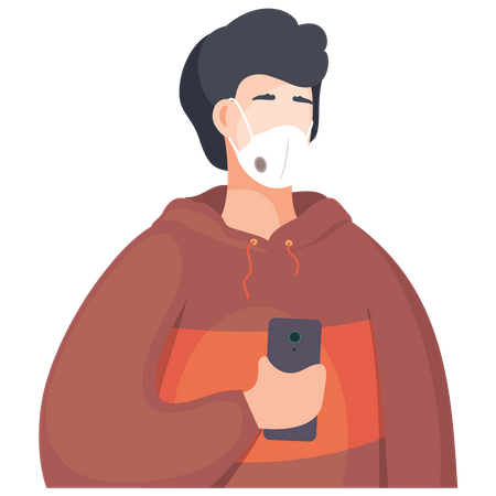 Man with facemask Illustration