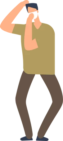 Man With Facemask Illustration
