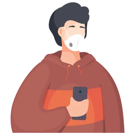 Man with facemask  Illustration