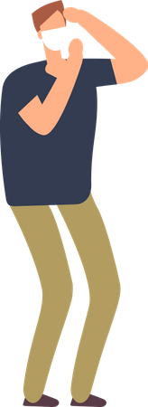 Man With Facemask  Illustration