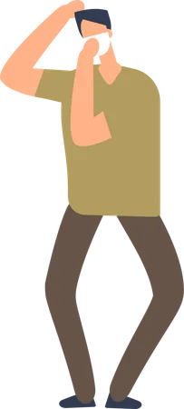 Man With Facemask  Illustration