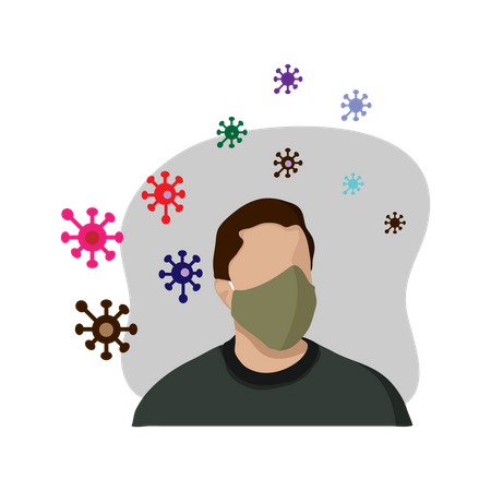 Man with facemask  Illustration