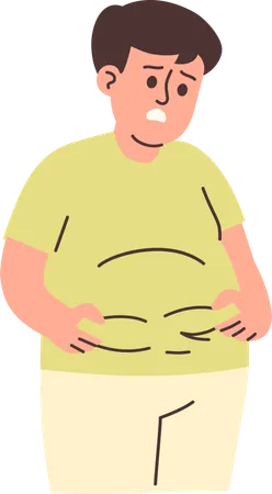Man with Fat Belly  Illustration