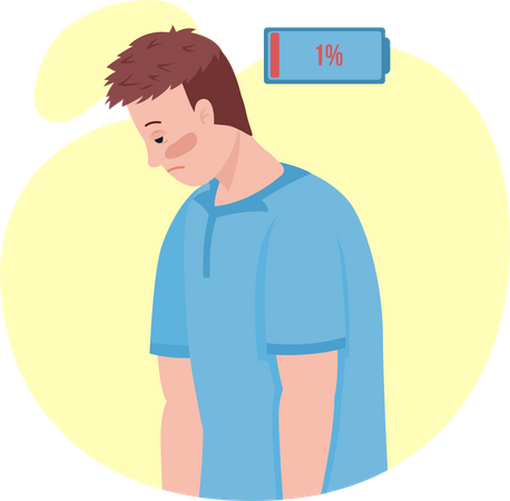 Man with fatigue  Illustration