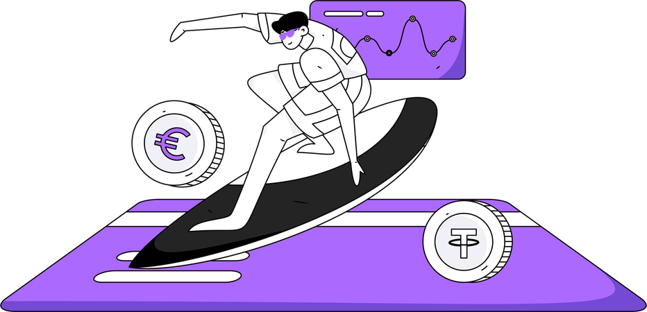 Man with Financial analytics  Illustration