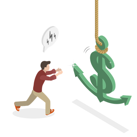 Man with Financial Fraud  Illustration