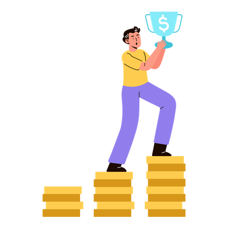 Man with financial goal Illustration