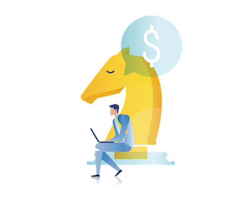 Man with financial strategy  Illustration