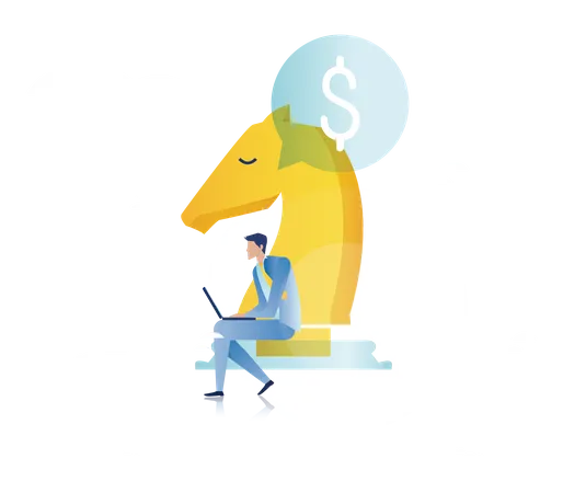 Man with financial strategy  Illustration