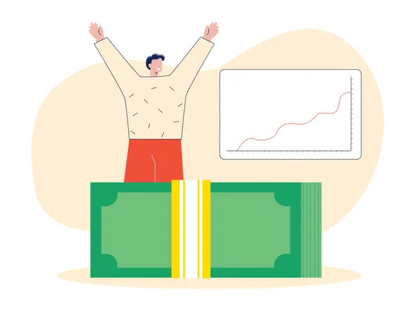 Man with financial success  Illustration