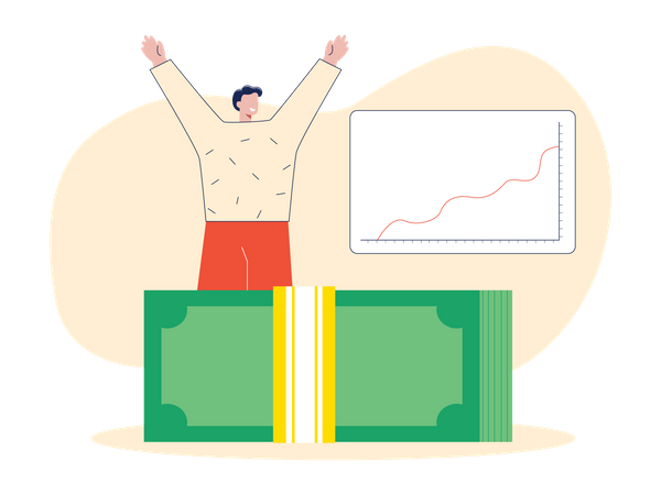 Man with financial success  Illustration