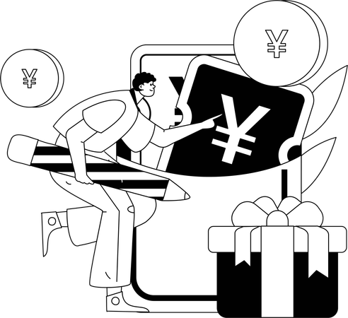 Man with gift box  Illustration