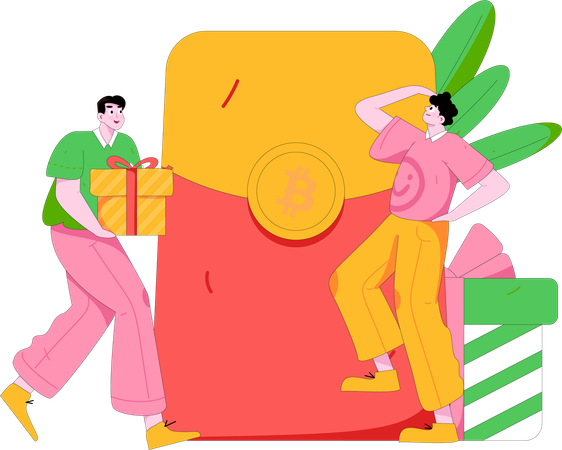 Man with gift box  Illustration