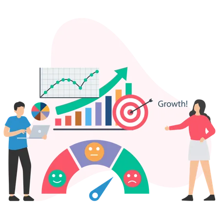 Man with Growth strategies  Illustration