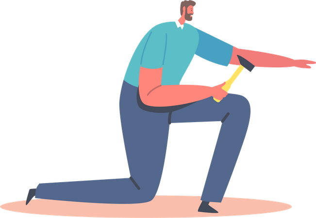 Man with Hammer  Illustration