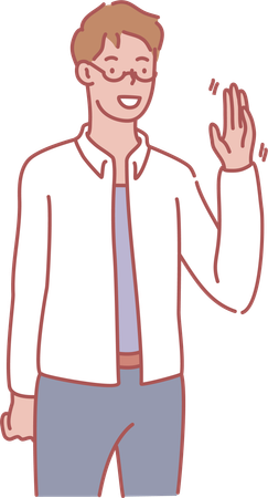 Man with hand up  Illustration