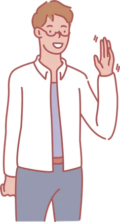 Man with hand up  Illustration