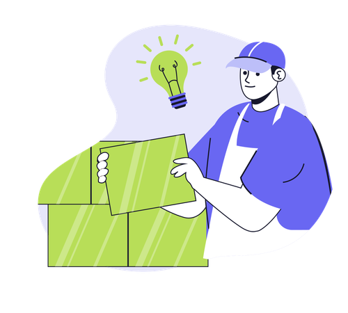 Man with handyman service idea  Illustration