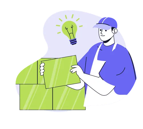 Man with handyman service idea  Illustration