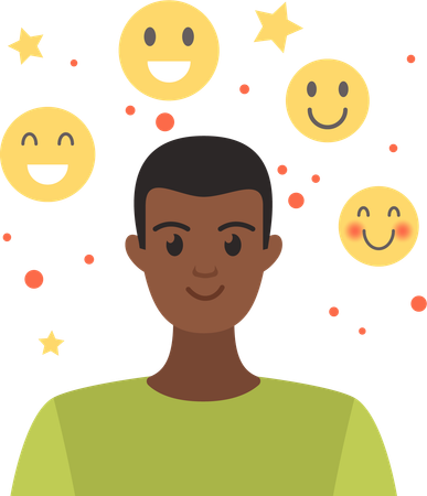 Man with Happy emotion  Illustration