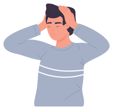 Man With Headache  Illustration