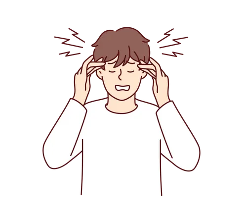 Man with headache  Illustration