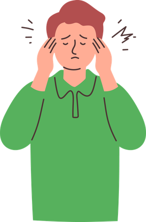 Man with Headache  Illustration