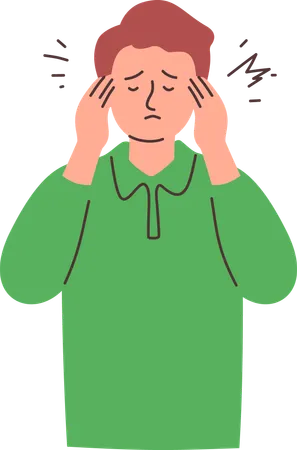 Man with Headache  Illustration